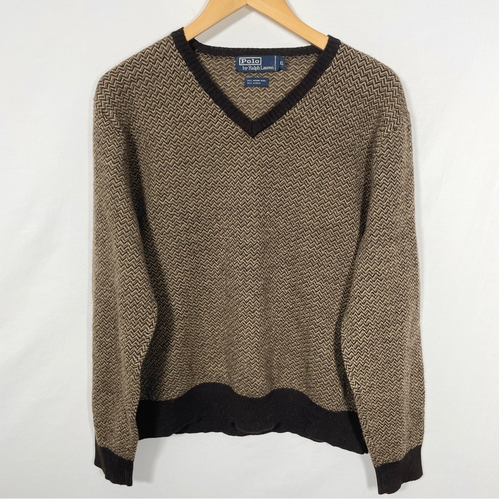 Polo Ralph Lauren Men’s Pullover Collegiate Sweater V-Neck Alpaca Wool Blend XL